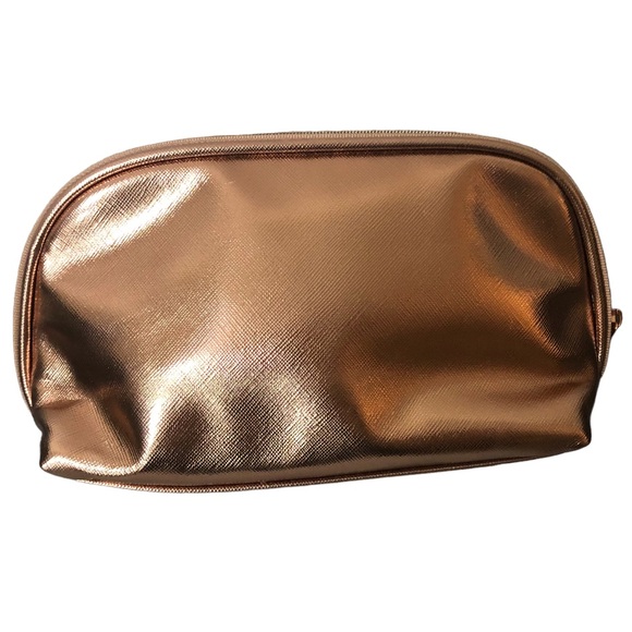 NEW BeautyBio Rose Gold Rounded Cosmetic Bag - Picture 2 of 3